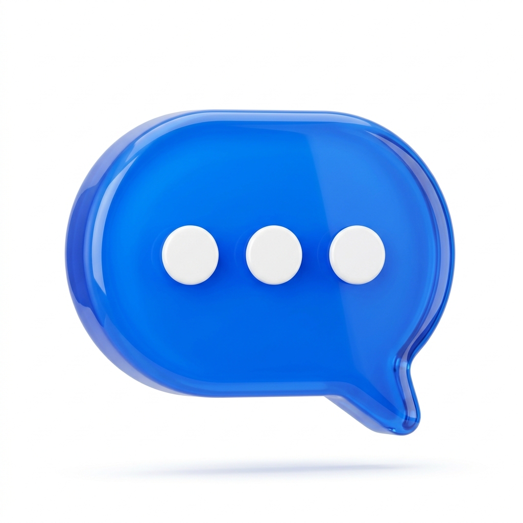 3D Blue Chat Accent